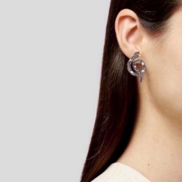 New Alexis Bittar Crystal Serpent Crawler Earrings - Picture 2 of 8